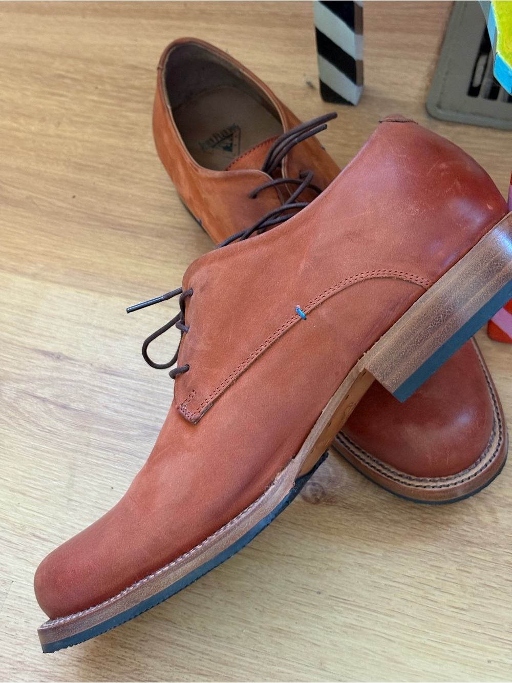 John Fluevog Brown Leather Derby Shoes - Picture 2 of 7